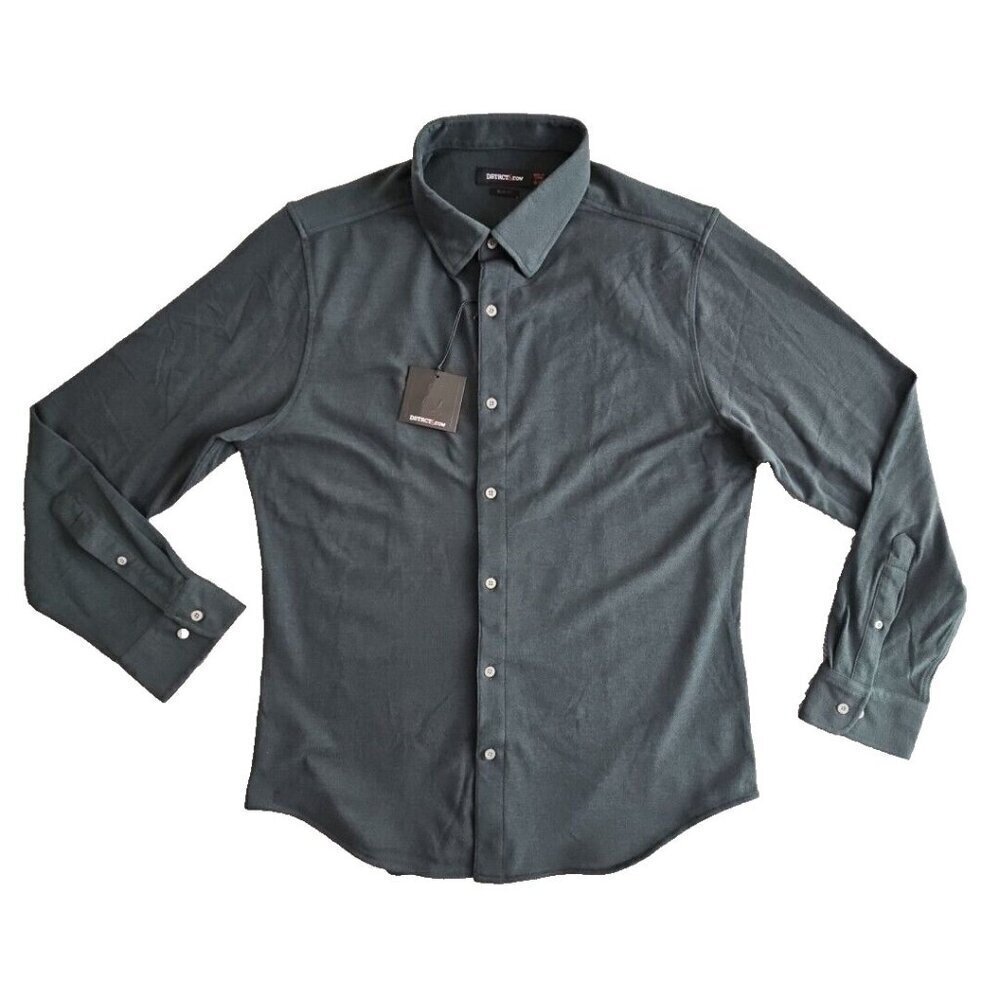 Dstrct & Row Casual Shirt Men's Size XL Hunter Green Long Sleeve Slim‎ Fit NWT